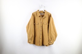 Vintage 90s Streetwear Mens 2XL Faded Heavyweight Chamois Cloth Button S... - $49.45