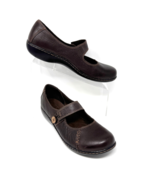 Clarks Bendables Womens Brown Pebbled Leather Slip on Mary Jane Flat, Si... - $477.34 MXN