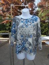 NWOT ALFRED DUNNER GORGEOUS BLUE GRAY METALIC SWEATER PL - $23.99