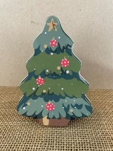 Small 6&quot; Decorative Metal Christmas Tree Tin - £3.91 GBP
