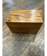 Wooden Oak File Box 3x5 Index Card Recipe Farmhouse - $14.99