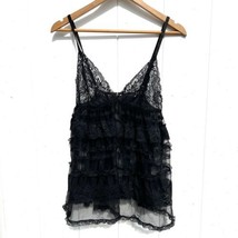 Victorias Secret Lingerie Top Black Lace Sheer Mesh Babydoll Tank Small - £17.98 GBP