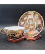 Beautiful Detailed Japanese Tea Cup and Saucer w/Satsuma Goddess and Imm... - $282.54 MXN