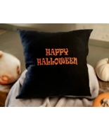 Halloween Decoration Embroidered Halloween Accent Pillow Cover Pillow Co... - £18.86 GBP