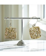 Classic Gold Swirl Abstract Pierced Filigree scroll Square Earrings - $91.14 MXN