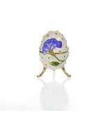 Purple Flower Egg Jewelry Box &amp; Music Handmade by Keren Kopal Crystal-
s... - £81.54 GBP