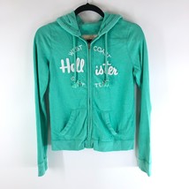 Hollister Womens Hoodie Full Zip West Coast Surf Club Pockets Green Size S - £9.90 GBP