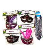 Women&#39;s Mardi Gras Party Masks Halloween Glitter Masquerade Theatre 8 Pi... - $10.84