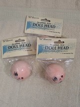 NWT, Lot Of 3,Pre Painted Resin doll heads 2&quot; Wangs Int. BQ565F Doll Making Part - £9.19 GBP