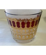 Signed VTG MCM  Culver Glass Ruby and gold scroll ice bucket - £23.70 GBP