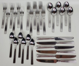 30 Pc Reed &amp; Barton Crescendo II Stainless Flatware 6 Place Settings - £47.48 GBP
