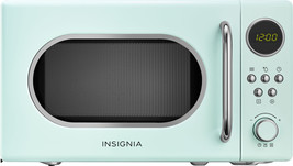 Insignia- 0.7 Cu. Ft. Retro Compact Microwave - Mint - £106.71 GBP