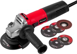 Angle Grinder 7.5-Amp 4-1/2 Inch, Red, With 2 Grinding Wheels, 2 Cutting... - $55.97