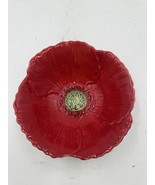 Fleur Rouge Nanette Vacher Ambiance Collection Red Poppy Salad Bowl  - $55.27 CAD