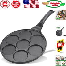 Stylish Black Nonstick Pancake Griddle with 7 Holes - Enjoy Healthy Fami... - $61.53 CAD