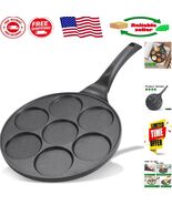Stylish Black Nonstick Pancake Griddle with 7 Holes - Enjoy Healthy Fami... - $812.19 MXN