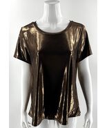 Torrid Bronze Liquid Metallic Top Size 0 / US 12 Short Sleeve Crew Neck ... - €27,39 EUR