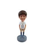 Custom Bobblehead Cool kid  wearing a t-shirt shorts and his lucky socks... - £71.67 GBP