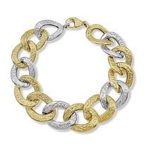 Authenticity Guarantee 
Real Oro 14k Gold Bracelet Link Chain Yellow White 8 ... - £1,547.11 GBP