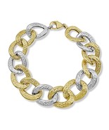 Authenticity Guarantee 
Real Oro 14k Gold Bracelet Link Chain Yellow Whi... - $1,935.45