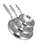 Chef&#39;s Classic Stainless Steel Cookware Collection Fry Pan Skillet Jamba... - $828.82 MXN+