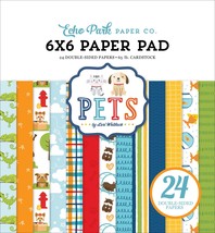 Echo Park Double-Sided Paper Pad 6&quot;X6&quot; 24/Pkg-Pets - £11.76 GBP