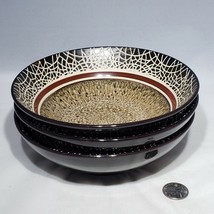 Set of 3 American Atelier Markham Square Mosaic Brown Soup Cereal Bowls EUC - £14.91 GBP