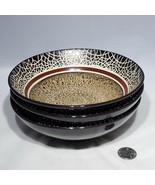 Set of 3 American Atelier Markham Square Mosaic Brown Soup Cereal Bowls EUC - £14.90 GBP