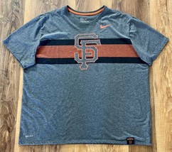 SF Giants  Logo T Shirt Mens Size 3XL Gray SS MLB Baseball Nike Dri Fit Adults - £19.05 GBP