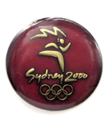 Sydney 2000 Olympic Games Pin Official Logo Rings Maroon Round SOCOG Ami... - $17.68 CAD