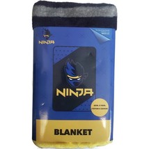 Jay Franco &amp; Sons NINJA Blanket 62&quot; x 90&quot; Super Soft Polyester Plush Blue Black - £17.40 GBP