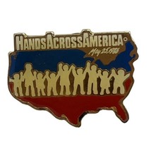 Hands Across America Club Organization State Enamel Lapel Hat Pin Pinback - £4.66 GBP