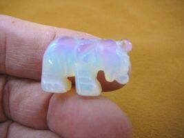 (Y-ELE-502) little 1" White Pachyderm FIGURINE trunk gem stone statue - $8.99