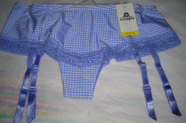 b.tempt&#39;d by Wacoal Gingham Bikini Garter Straps Large Lavender - £21.23 GBP