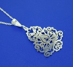 935 Argentium Sterling Laser Cut Pendant Chrysanthemum Flower (#J4409) - £74.07 GBP