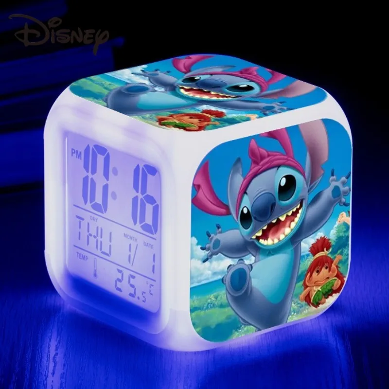 Lilo and Stitch Disney Alarm Clock Kawaii Cartoon Anime -8x8x8CM Stitch-27 - $10.52