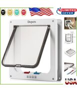 ABS Plastic Cat Door: Weather-Resistant with 4 Locking Modes for Optimal... - $50.34 CAD