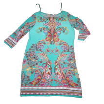 Womens BOHO Dress Size S Tribal Design Mirrored Print Paisley Pattern 3/... - $28.48