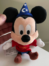 Disney Parks Sorcerer Mickey Mouse Plush Keychain Purse Hanger Key Chain NEW