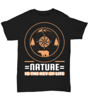 Nature is the Key to Life, black Unisex Tee. Model 60073  - £18.77 GBP