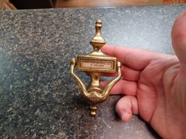 Vintage Brass Door Knocker Name Plate Window 5" x 2.5" - $29.69