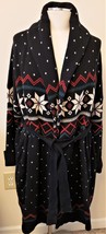 Lauren Ralph Lauren Winter Belted Cardigan Coat Black Wool Blend - £78.44 GBP