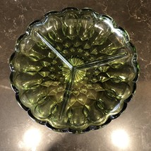 Indiana Glass Avocado Green colony park lane style serving plate with 3 sections - £16.81 GBP