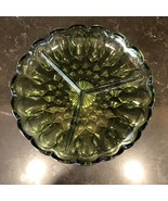 Indiana Glass Avocado Green colony park lane style serving plate with 3 ... - $33.92 CAD