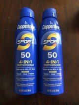 (2) Coppertone LOT Sport Sunscreen Spray SPF 50 Water Resistant 4 In 1 E... - £9.74 GBP