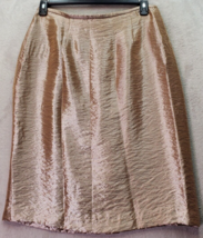Adrianna Papell Skirt Women Size 12 Gold Metallic Rayon Lined Vented Back Zipper - £25.36 GBP