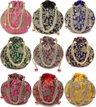 Wedding Potli Designer Silk Women Girls Purse Ethnic Indian Bride Bag Embroidery - £15.21 GBP