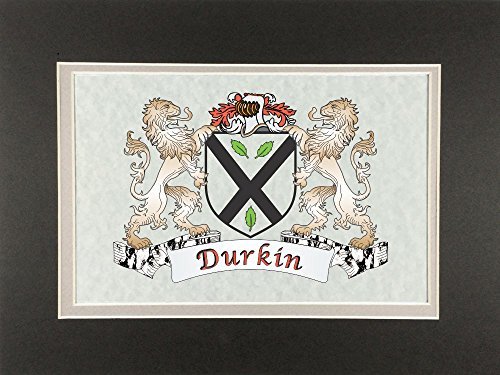 Durkin Irish Coat of Arms Print - Frameable 9&quot; x 12&quot; - $24.00