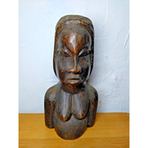 Tribal Nude Breast Bust Female African Jamaica Sculpt Handmade Rosewood ... - $15.77