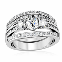 Rhodium Brass Ring with AAA Grade CZ in Clear Size 10 - $24.52